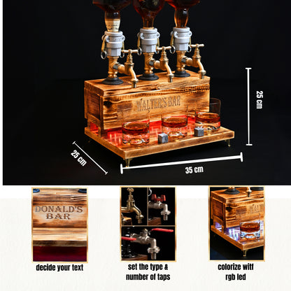 WHITE MALT- Personalized Wooden Whiskey Dispenser with RGB (Kopya)