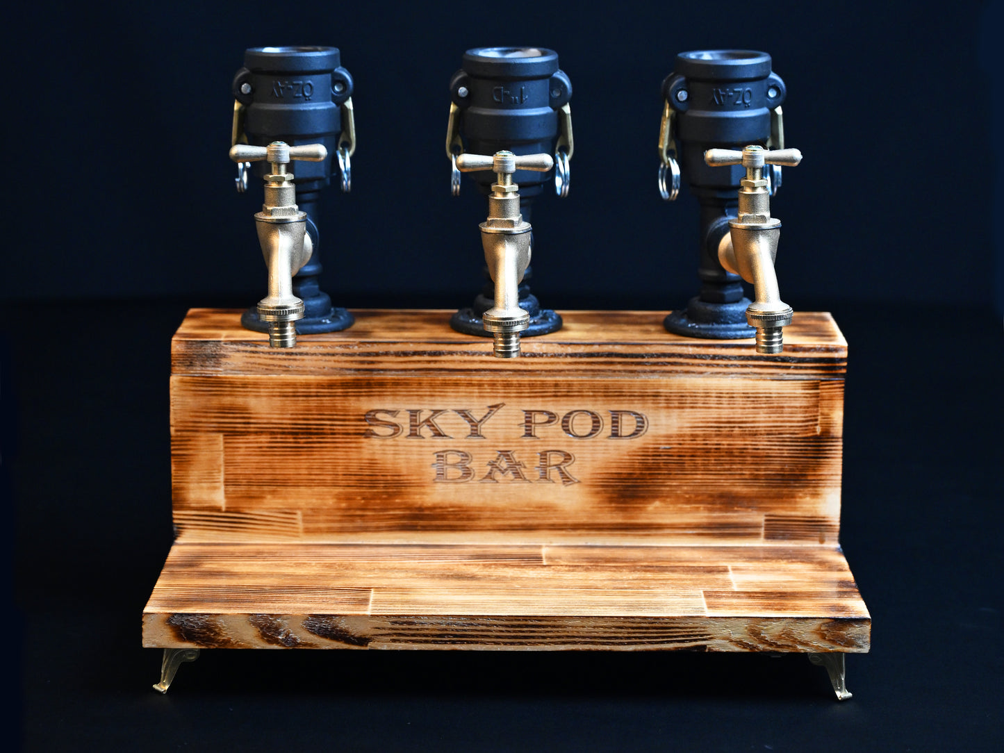 BLACK WOODY - Personalized Wooden Whiskey Dispenser with RGB