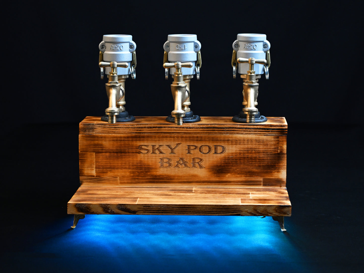 WHITE WOODY - Personalized Wooden Whiskey Dispenser with RGB