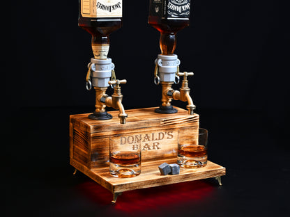 WHITE TREASURE - Personalized Wooden Whiskey Dispenser with RGB