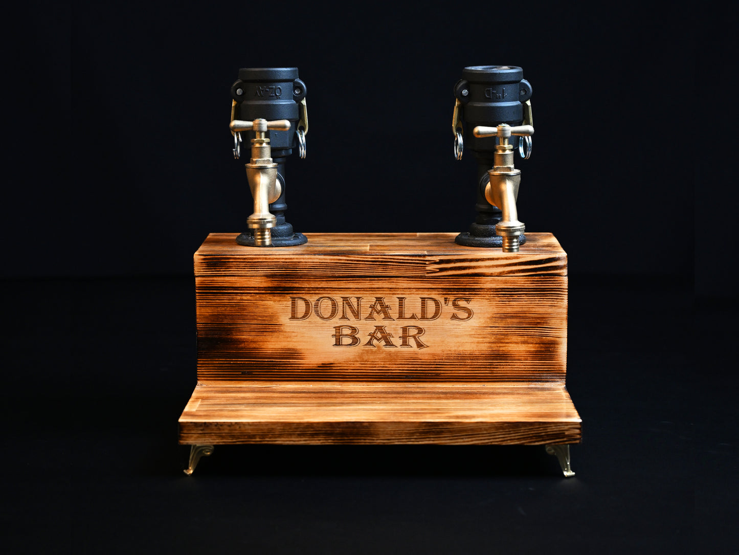 BLACK TREASURE - Personalized Wooden Whiskey Dispenser with RGB