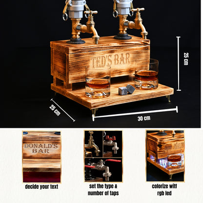 BLACK MALT- Personalized Wooden Whiskey Dispenser with RGB