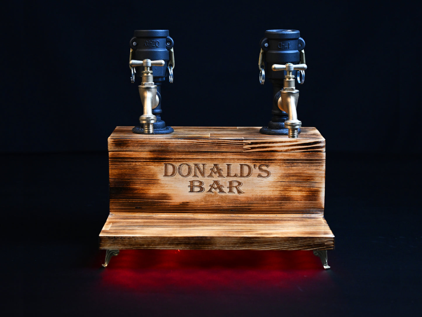 BLACK TREASURE - Personalized Wooden Whiskey Dispenser with RGB