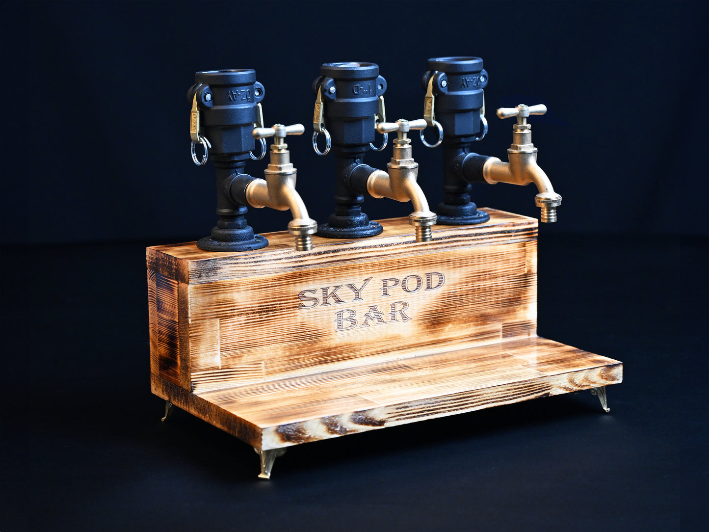 BLACK WOODY - Personalized Wooden Whiskey Dispenser with RGB