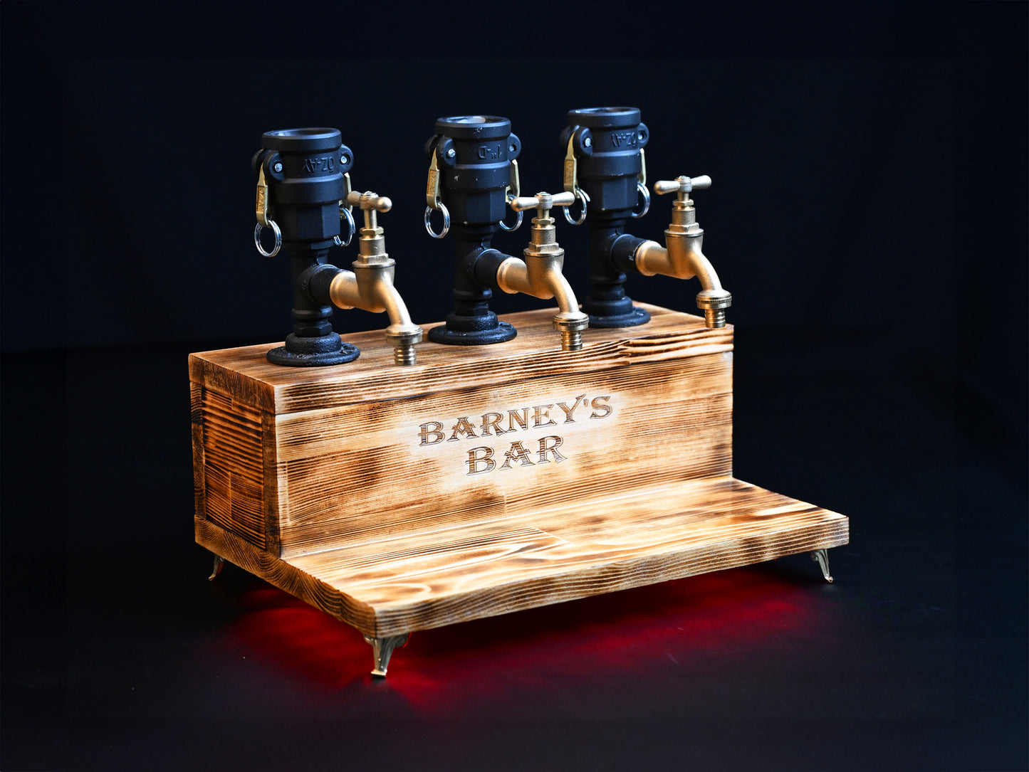 BLACK TREASURE - Personalized Wooden Whiskey Dispenser with RGB