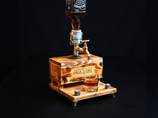 WHITE MALT- Personalized Wooden Whiskey Dispenser with RGB