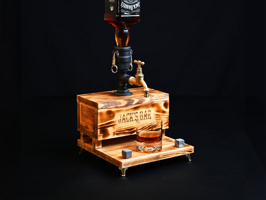 BLACK MALT- Personalized Wooden Whiskey Dispenser with RGB