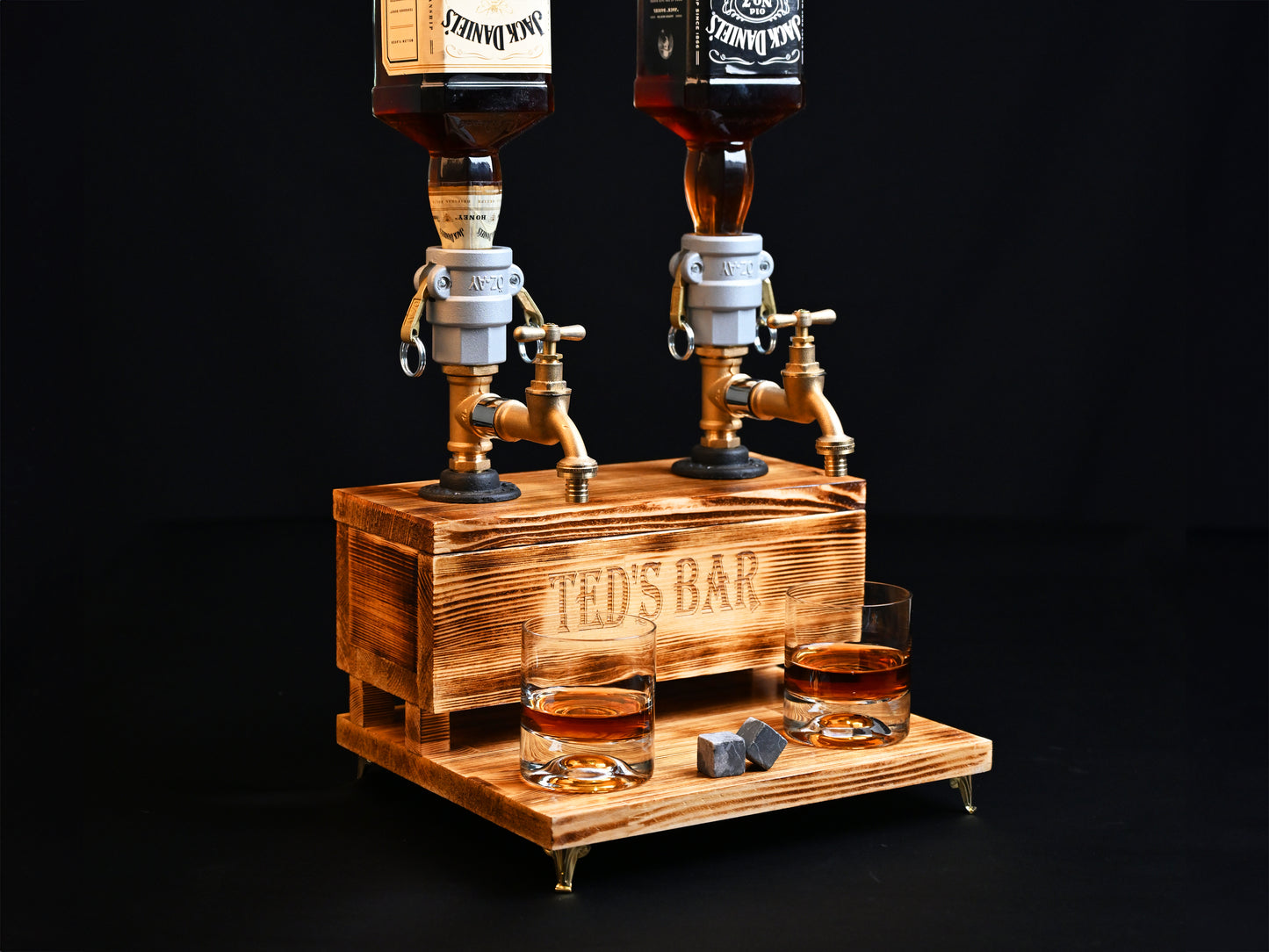 WHITE MALT- Personalized Wooden Whiskey Dispenser with RGB