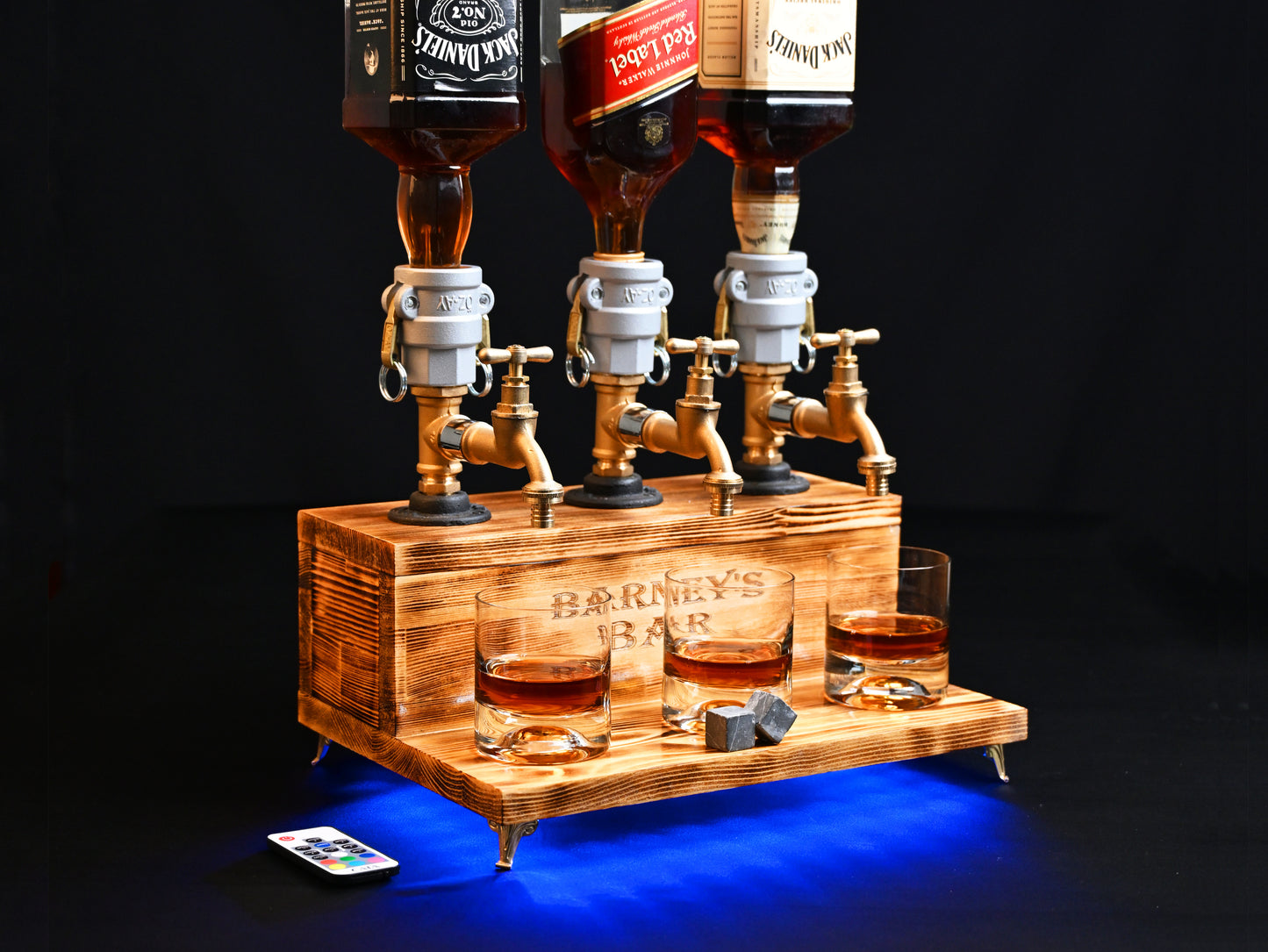 WHITE TREASURE - Personalized Wooden Whiskey Dispenser with RGB