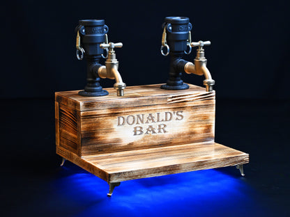 BLACK TREASURE - Personalized Wooden Whiskey Dispenser with RGB