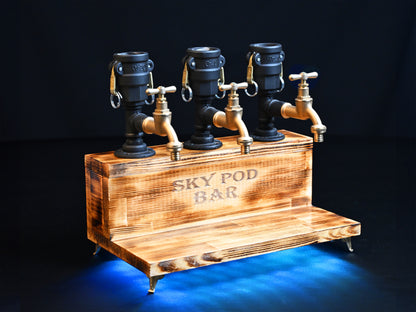 BLACK WOODY - Personalized Wooden Whiskey Dispenser with RGB