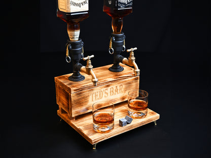 BLACK MALT- Personalized Wooden Whiskey Dispenser with RGB