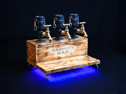 BLACK TREASURE - Personalized Wooden Whiskey Dispenser with RGB