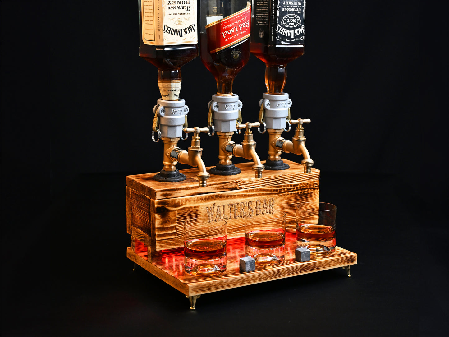 WHITE MALT- Personalized Wooden Whiskey Dispenser with RGB (Kopya)