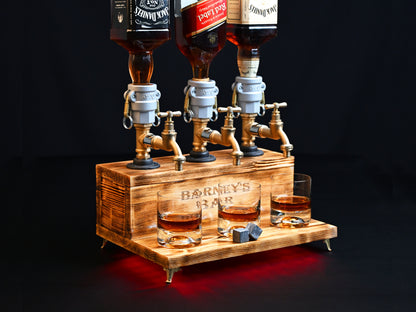 WHITE TREASURE - Personalized Wooden Whiskey Dispenser with RGB