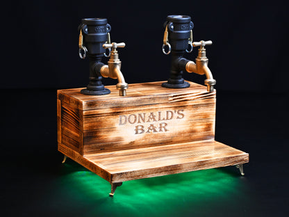 BLACK TREASURE - Personalized Wooden Whiskey Dispenser with RGB