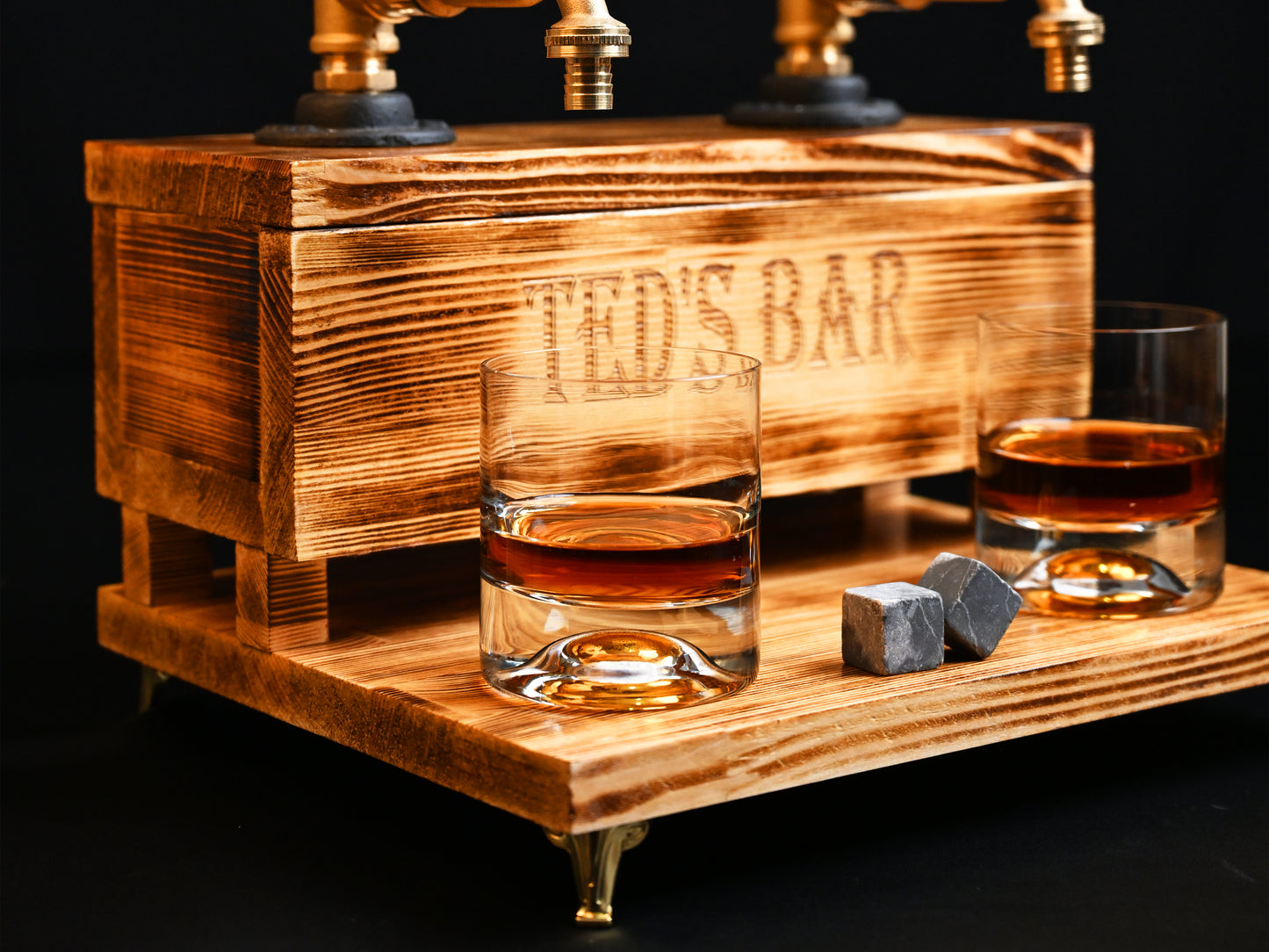 WHITE MALT- Personalized Wooden Whiskey Dispenser with RGB