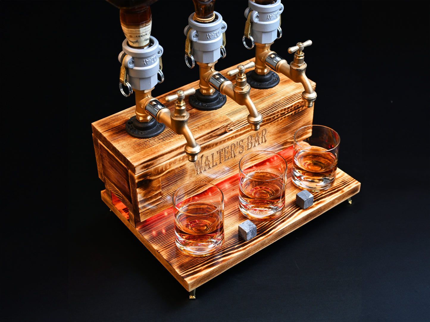 WHITE MALT- Personalized Wooden Whiskey Dispenser with RGB (Kopya)