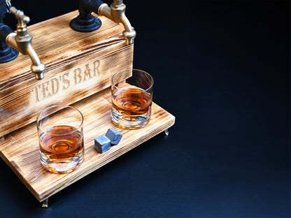 BLACK MALT- Personalized Wooden Whiskey Dispenser with RGB