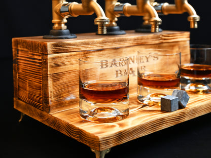 WHITE TREASURE - Personalized Wooden Whiskey Dispenser with RGB