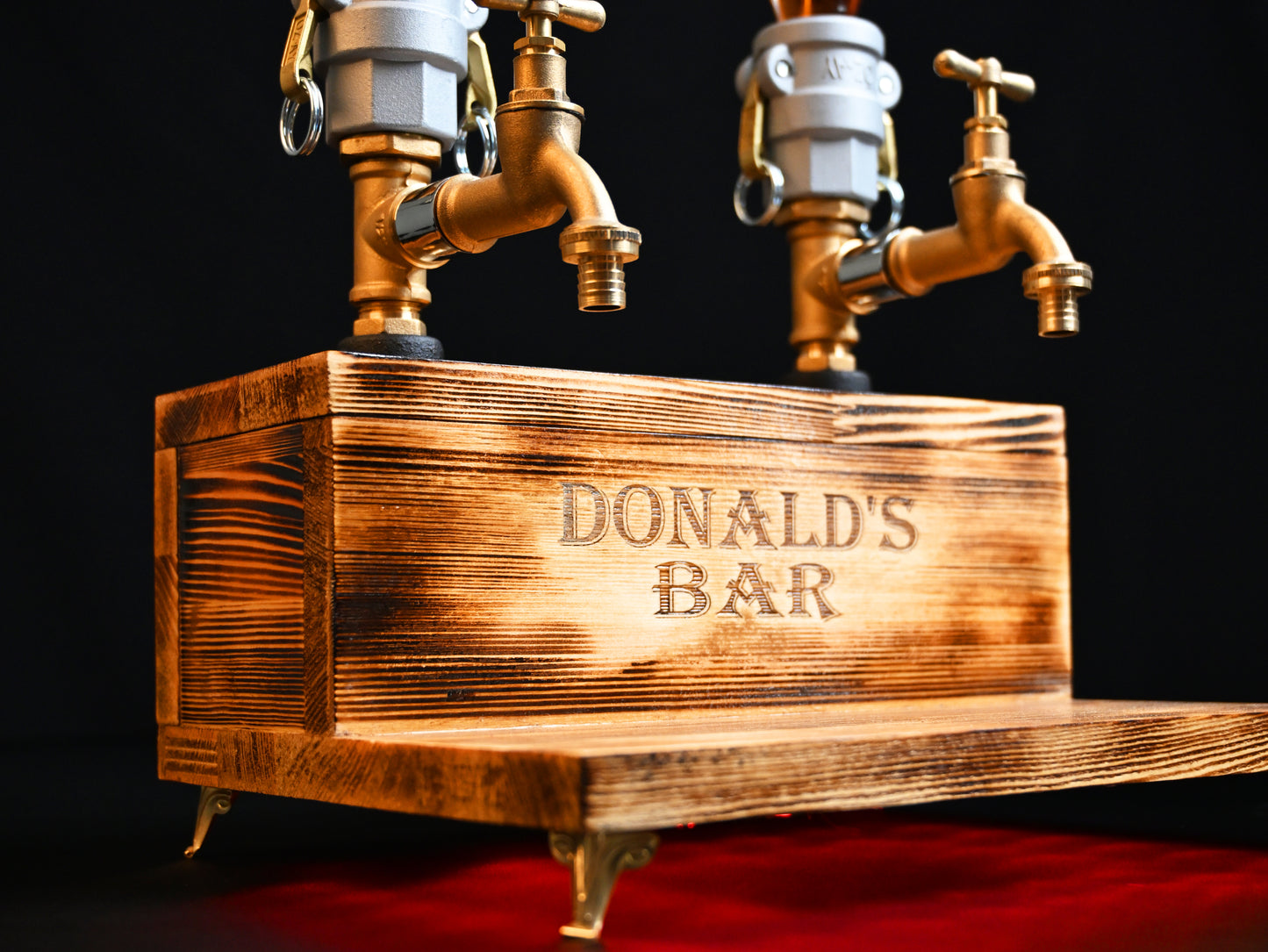 WHITE TREASURE - Personalized Wooden Whiskey Dispenser with RGB