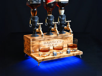 BLACK TREASURE - Personalized Wooden Whiskey Dispenser with RGB