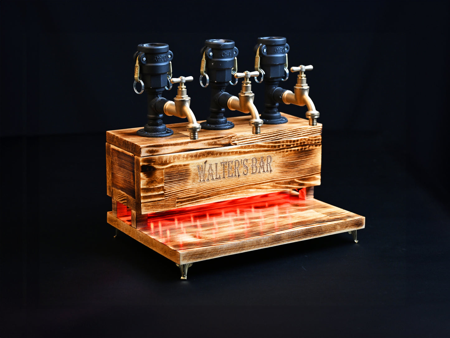 BLACK MALT- Personalized Wooden Whiskey Dispenser with RGB (Kopya)