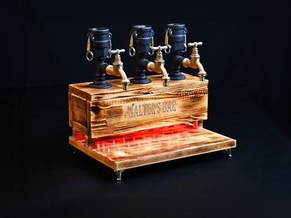 BLACK MALT- Personalized Wooden Whiskey Dispenser with RGB (Kopya)