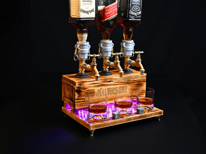 WHITE MALT- Personalized Wooden Whiskey Dispenser with RGB (Kopya)