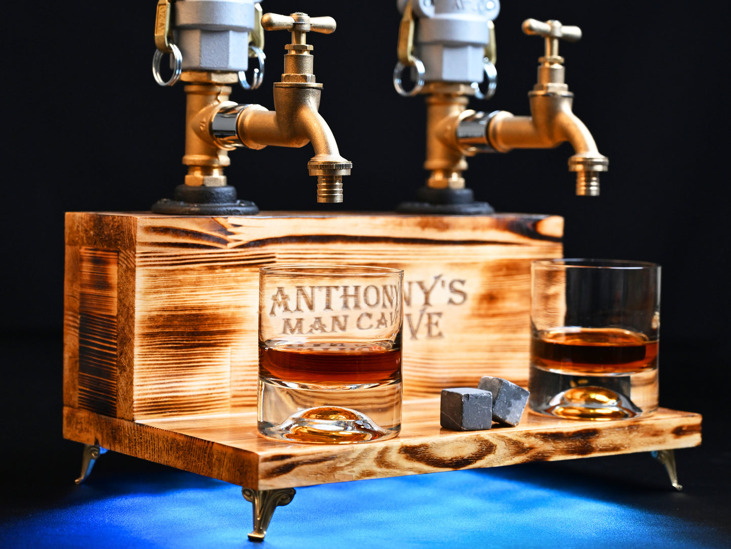 WHITE WOODY - Personalized Wooden Whiskey Dispenser with RGB