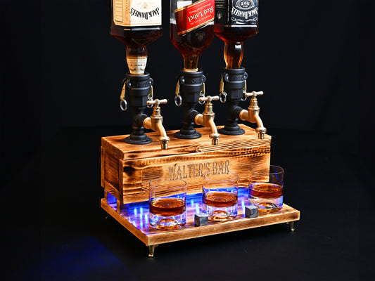 BLACK MALT- Personalized Wooden Whiskey Dispenser with RGB (Kopya)