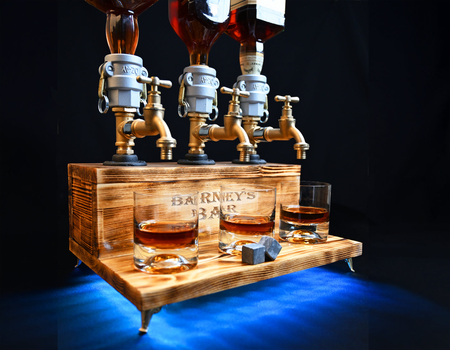 WHITE TREASURE - Personalized Wooden Whiskey Dispenser with RGB