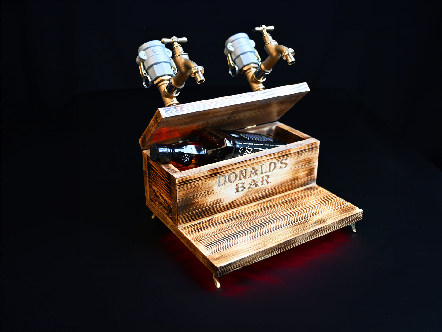 WHITE TREASURE - Personalized Wooden Whiskey Dispenser with RGB