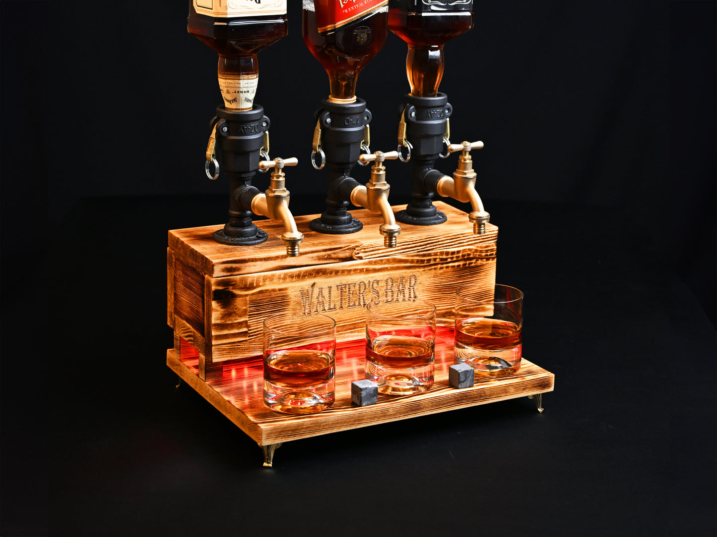 BLACK MALT- Personalized Wooden Whiskey Dispenser with RGB (Kopya)