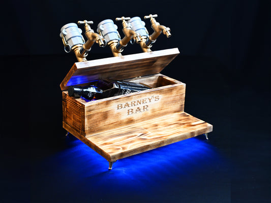 WHITE TREASURE - Personalized Wooden Whiskey Dispenser with RGB