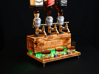 WHITE MALT- Personalized Wooden Whiskey Dispenser with RGB (Kopya)