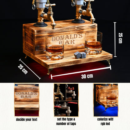 BLACK TREASURE - Personalized Wooden Whiskey Dispenser with RGB