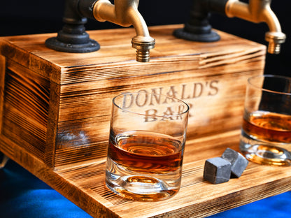 BLACK TREASURE - Personalized Wooden Whiskey Dispenser with RGB