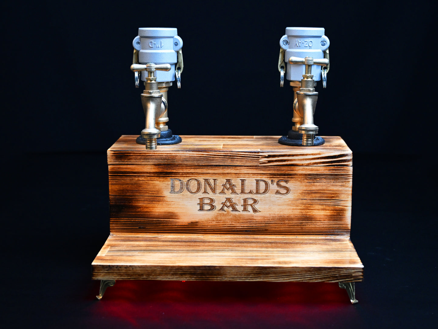 WHITE TREASURE - Personalized Wooden Whiskey Dispenser with RGB