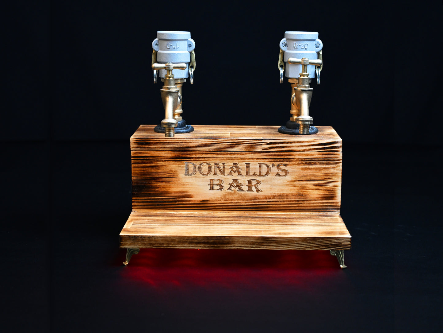 WHITE TREASURE - Personalized Wooden Whiskey Dispenser with RGB