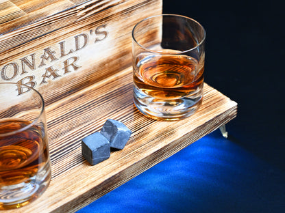 BLACK TREASURE - Personalized Wooden Whiskey Dispenser with RGB