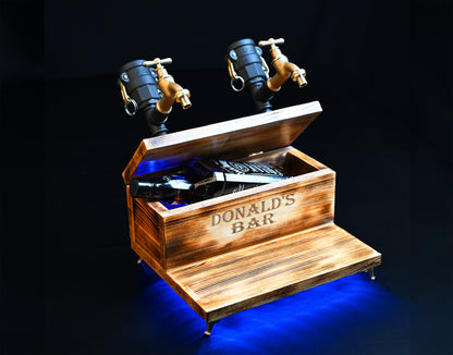 BLACK TREASURE - Personalized Wooden Whiskey Dispenser with RGB