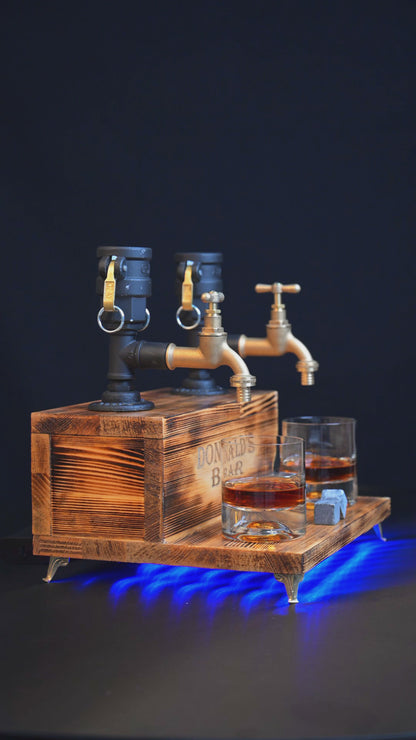 BLACK TREASURE - Personalized Wooden Whiskey Dispenser with RGB