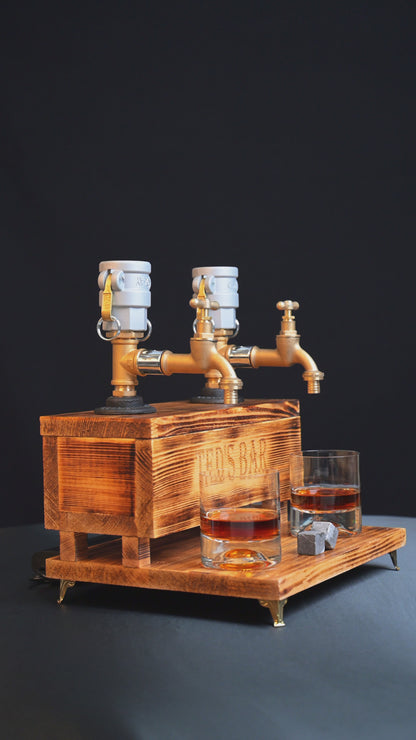 WHITE MALT- Personalized Wooden Whiskey Dispenser with RGB