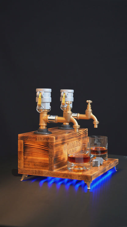 WHITE TREASURE - Personalized Wooden Whiskey Dispenser with RGB