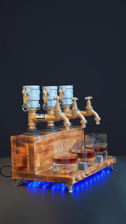 WHITE WOODY - Personalized Wooden Whiskey Dispenser with RGB