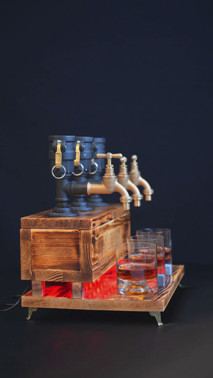 BLACK MALT- Personalized Wooden Whiskey Dispenser with RGB (Kopya)