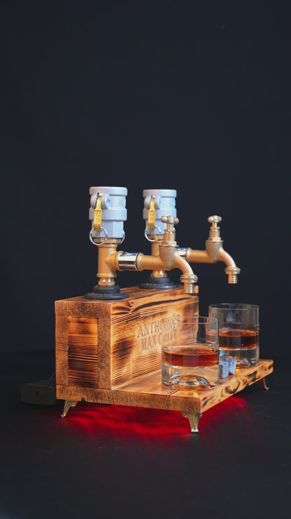 WHITE WOODY - Personalized Wooden Whiskey Dispenser with RGB